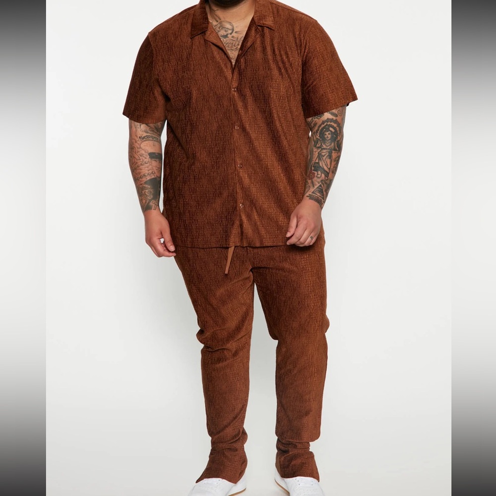 Brown Textured 2 Piece Fashion Nova Set